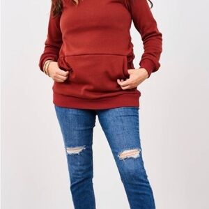 Latched Mama Nursing Rust Red Hoodie